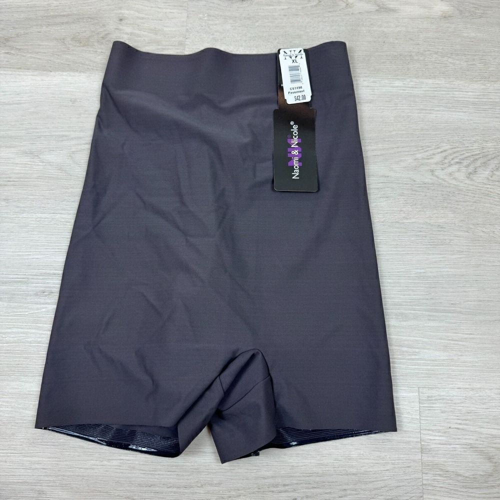 Naomi & Nicole Sleek Solutions Hi Waist Shaping Short Size XL Gray 7498‎